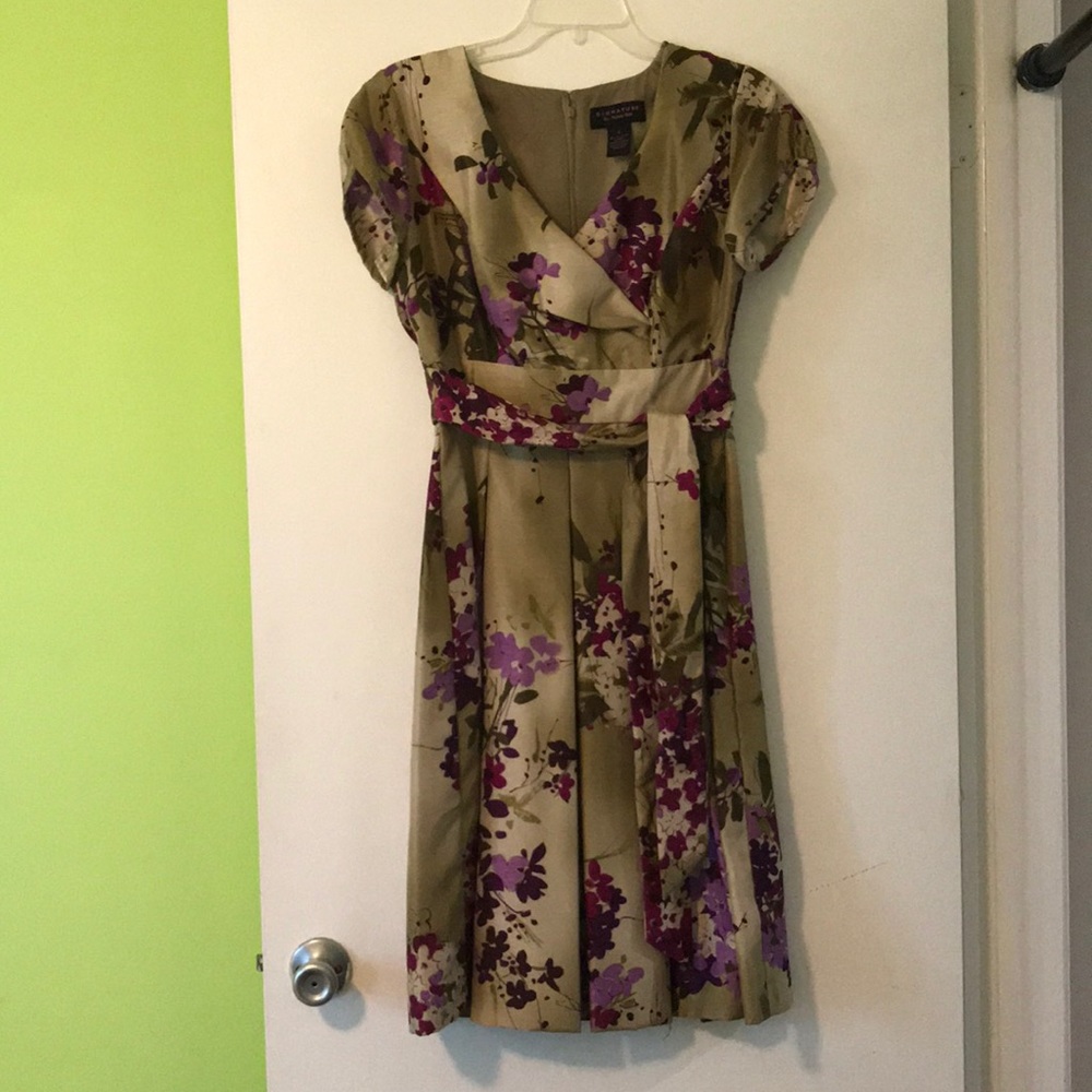 Signature by Robbie Bee Wrap Pleated Dress